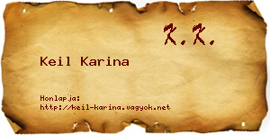 Keil Karina névjegykártya